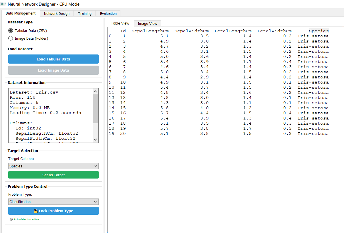 IRIS Data Management Interface